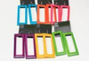3.5" Rectangle Cut Out Shape Wood Earring Bright Colors .58 Each Pair