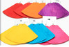 Large Fan Shape Wood Earring Bright Colors 4.5"x3.5" .58 Each Pair