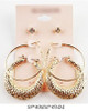 Gold & Silver 3 Pair Mix Styles Earring  .60 Ea