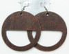 Half Moon Cut Out Wood Earring Natural Colors .58 Each