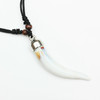 DBL Black Leather Cord Necklace w/ 3" Tribal Horn Pendant .60  each