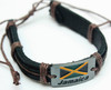 Jamaica Flag Painted Pendant Leather Bracelet .58 Each