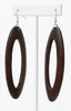 3.5" Long Oval Wood w/ Hole Natural Colors Wood Earring .58 Each