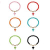 Asst Color Stone Bead Bracelets w/ 3 Crosses  .60 ea 