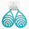 3.5" Ocean Waves Wood Earring Bright Colors .58 Each