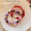 Butterfly Marble & Crystal Beads Assorted Colors Bracelet .60 Each