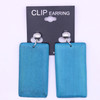 2.75" Clip On Rectangle Shape Wood Earring Bright Colors .58 each