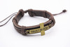 Teen Leather Bracelet "Trust In God" Gold & Silver .58 Each