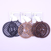3" Round Wood Earring w/ Ying Yang Cut Out Natural Colors .62 each pair