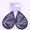 3.5" Leaves Cut Out Wood Earring Natural Colors .62 each pair