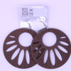 3" Sand Dollar Wood Earring Natural Colors .62 each pair