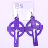 3" Jesus On The Cross Wood Earring Bright Colors .62 each pair