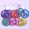 2.5" Round Elephant Wood Earring Bright Colors .62 each pair