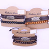 Value Pack 2 Pk Jesus Is Lord Leather Bracelet & Wood Beaded Bracelet .70 each set
