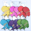 3.5" Woman w/ Afro Wood Earring Bright Colors .62 Per Pair