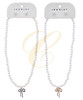 White & Cream Pearl Necklace & Earrings Set w/ Rhinestone Bow Pendant .68 each set