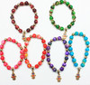 Glass MBL Beaded Stretch Bracelet w/ Hamsa Charm  .64 ea