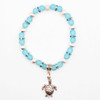 Turtle Charm Beaded Bracelet w/ Rhinestone Spacers .68 each
