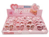 I LOVE YOU Heart Compact Powder Blusher Keychain 24 pcs per display box .81 each