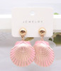 Metallic Seashell Drop Earrings .68 each pair