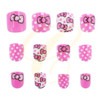 Kids Bow & Polka Dot Theme Design 12 Pack Pre Glued Nails .68 each set