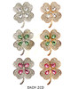 1.8" Lucky Crystal Clover Brooch  .68 each
