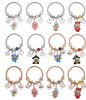 Kids Gold & Silver Spring Style Bracelet w/ Cute Monster & Love Charms .68 Each