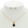 Novelty Crystal Accent Pendant Necklace & Stud Set .68 each