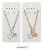 Double Quatrefoil Charm Necklace & Stud Earring Set .68 each set