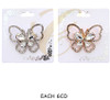 2" Sparkling Crystal Butterfly Brooch Gold & Silver .68 each