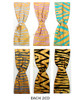 3.2" Twist Knot Metallic Animal Print Fabric Headband .68 each