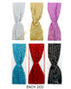 3.2" Twist Knot Glitter Polka Dot Print Fabric Headband .68 each