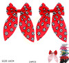 3.9" Soccer Print Ribbon Hair Bow Clips 24 pcs .34 each