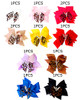 6.7" Leopard Print Layered Gator Clip Hair Bow with Stone Center .68 each