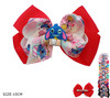 5.9" Novelty Center Charm Gator Clip Hair Bow (1191) .68 each