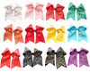 7" Sheer Heart Foil Layered Gator Clip Hair Bow .68 each