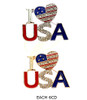 1.7" I ♥ USA Rhinestone & Enamel Patriotic Brooch Pin .68 each