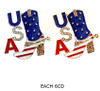 1.5" USA Boot Patriotic Rhinestone & Enamel Brooch Pin .68 each