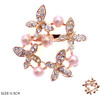 2.1" Butterfly Pearl Rhinestone Brooch Pin .68 each