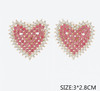 1.2" Rhinestone Heart Stud Earrings .68 each pair