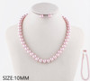 10 MM Pastel Color Pearl Necklace & Earring Jewelry Set .68 each set