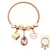 Spring Style Gold & Silver Charm Bracelet with Teardrop Crystal Charm .68 each