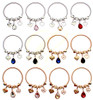Spring Style Gold & Silver Charm Bracelet with Teardrop Crystal Charm .68 each