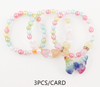 Kids 3 Pc Set Pastel Beaded Butterfly Charm Bracelet .68 each set