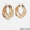 Gold & Silver Triple-Layer Hoop Earrings .68 each pair