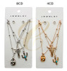 Layered Western Necklace Set with Longhorn, Cactus & Cowboy Hat Charms .68 each set