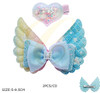 2 Pc Set Angel Wings & Glitter Heart Gator Clip Bow .68 each set