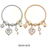 Spring Style Gold & Silver Heart & Key Charm Bracelet (2311) .68 each