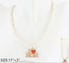 I LOVE MOM Charm Pearl Necklace White & Ivory .68 each