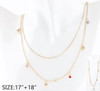 Double Layer Chain Necklace with Heart & Color Crystal Charms .68 each